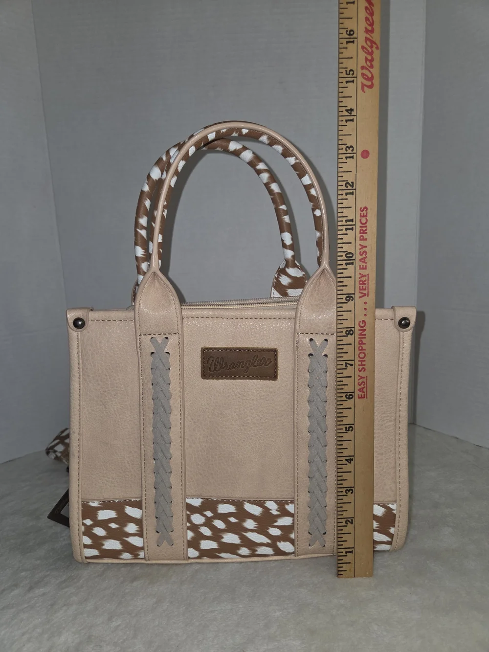 Wrangler Deer Print Concealed Carry Tote & Crossbody - Tan NWT